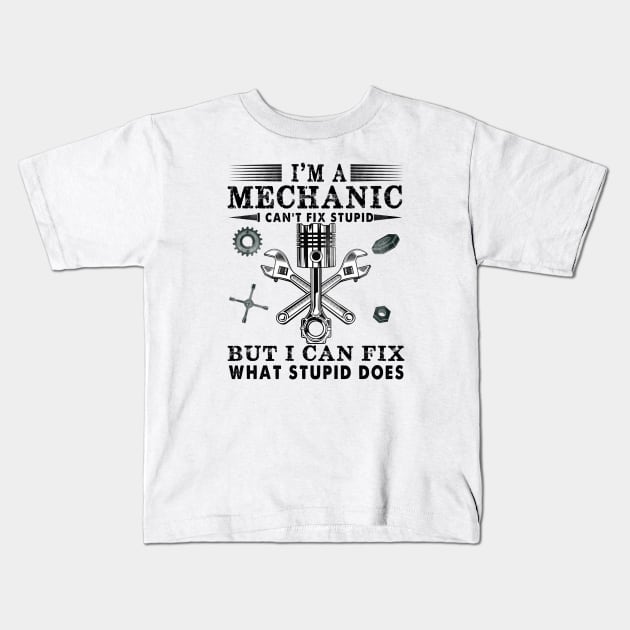 Funny Mechanic For Men Dad Car Auto Diesel Automobile Garage Kids T-Shirt by The Design Catalyst